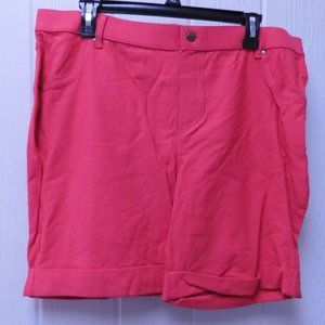 HUE Carnation Pink Cuffed Essential Denim Boyfriend Shorts Size XL U18754